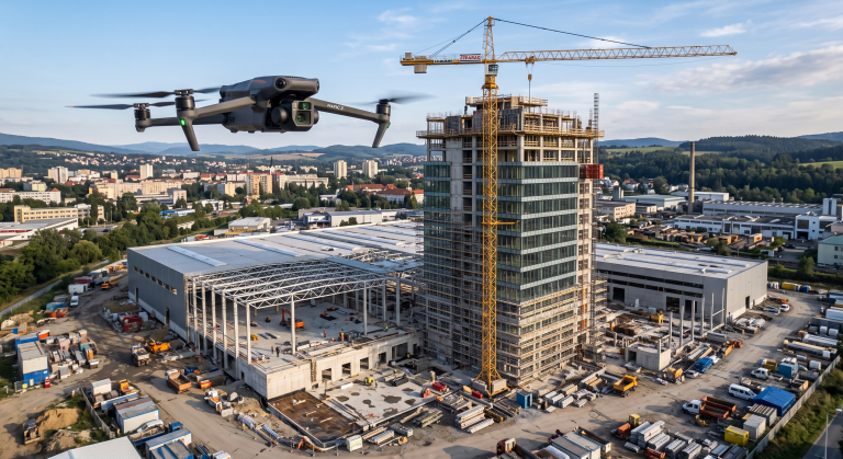 Dron ve firmě: Jak efektivně využít DJI technologie pro stavebnictví, reality a správu majetku