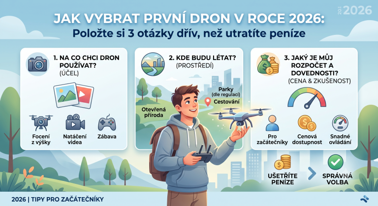 Jak vybrat první dron v roce 2026: Položte si 3 otázky dřív, než utratíte peníze